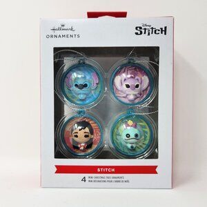Disney Stitch Hallmark Mini Christmas Tree Ornaments Set Of 4 NIB